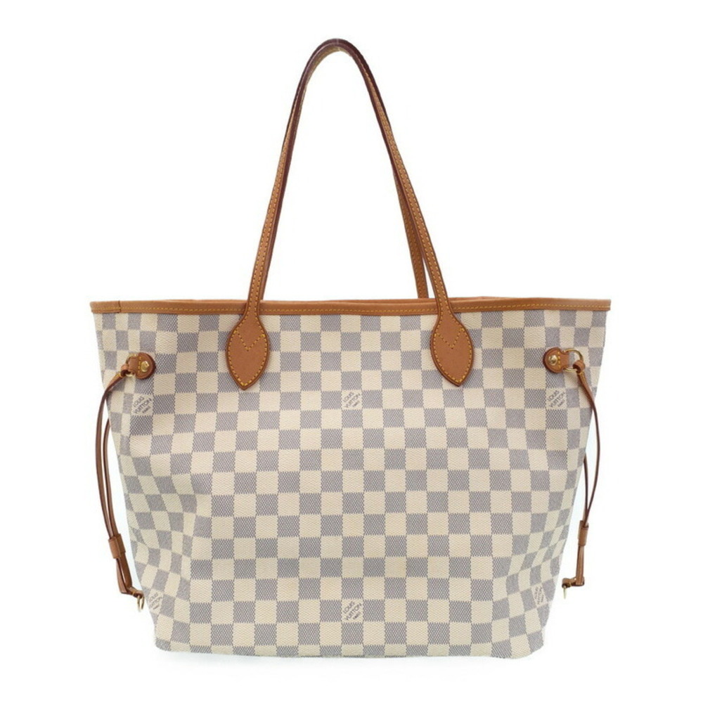 Louis Vuitton Azur Tote Bag White Neverfull Damier - Picture 2 of 8